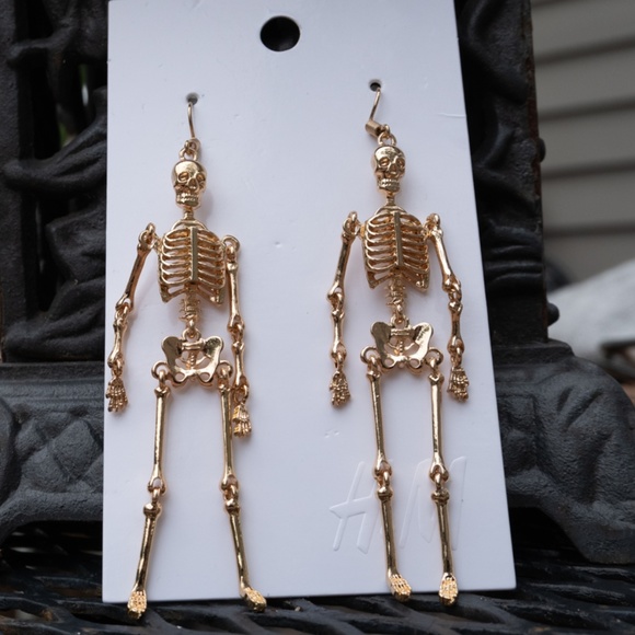 skeleton earrings h&m